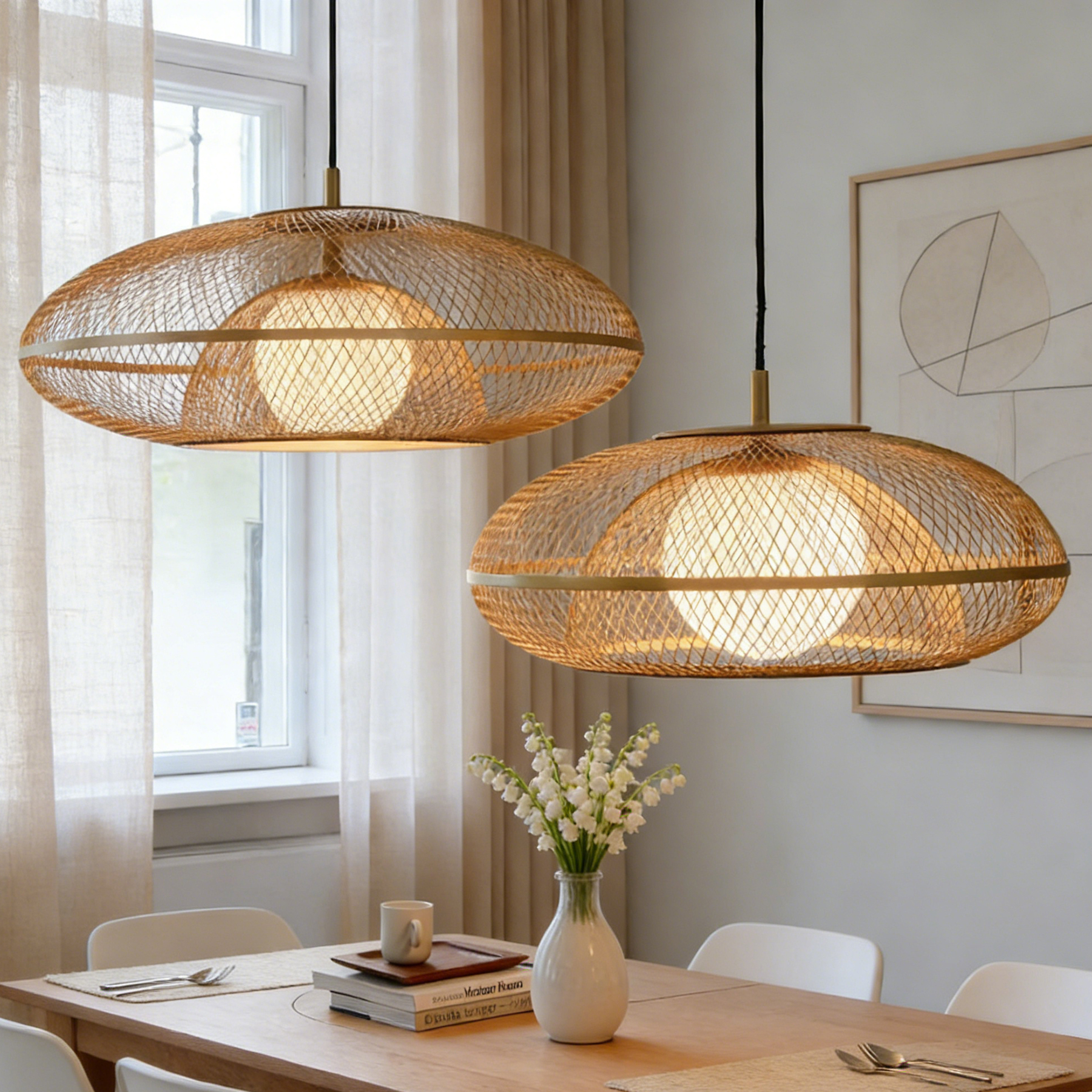 Retro Gold Metal Pendant Lamp for Dining Room