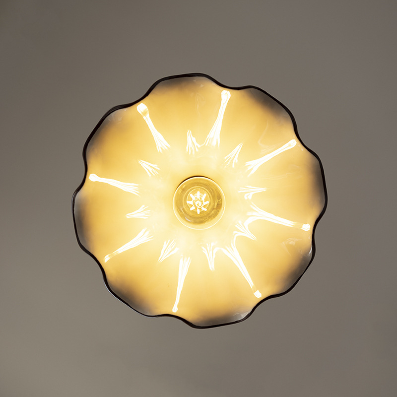 Vintage Hand-painted Ceramic Pendant Lamp