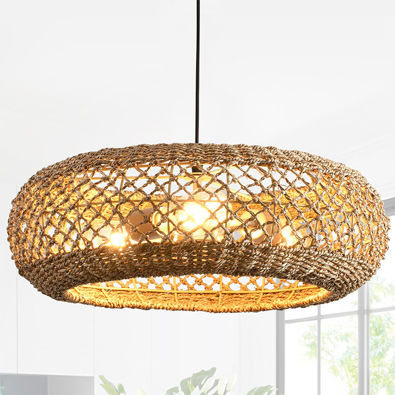 Wabi-Sabi Retro Seegrass Rattan Pendant Light