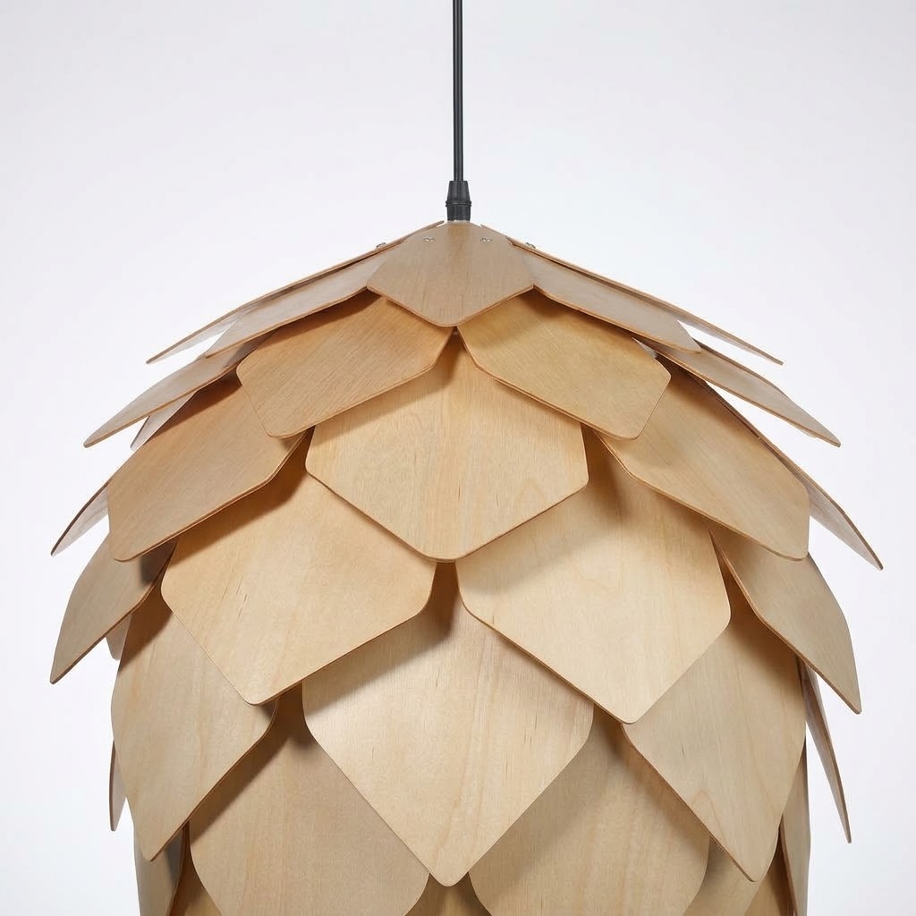 Creative Pine Cone Wooden Chandelier Pineapple Dining Rattan Lamp Home Decoration