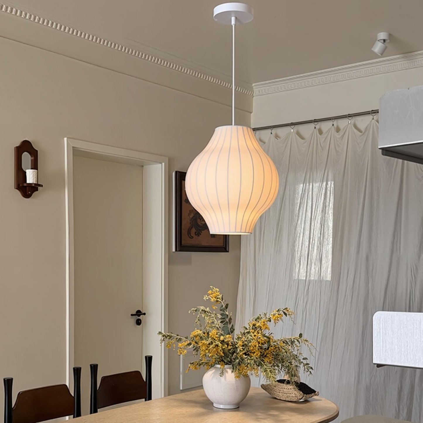 Nordic White Minimalist Fabric Pendant Light for Home Decor