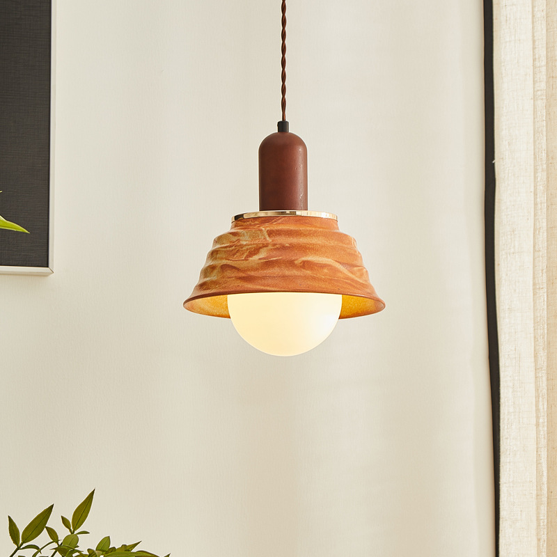Retro Ceramic Pendant Lamp for Bedside