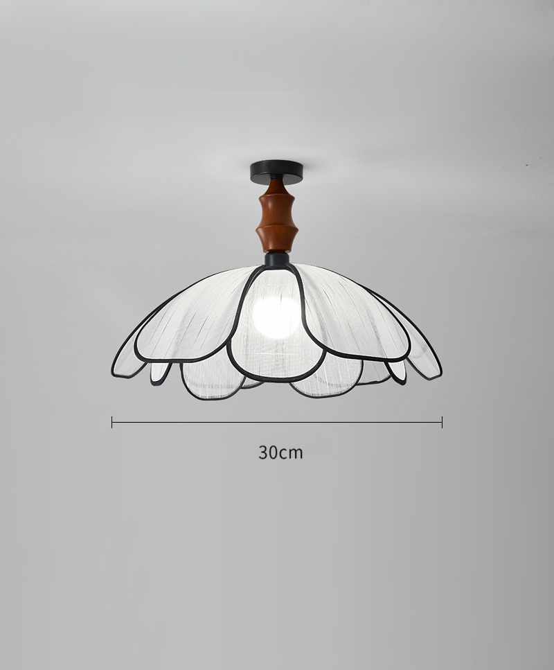 French Petal Ceiling Fabric Bedroom Light Fixture