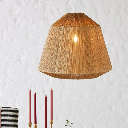 Wabi-sabi Japanese style hemp rope woven pendant light