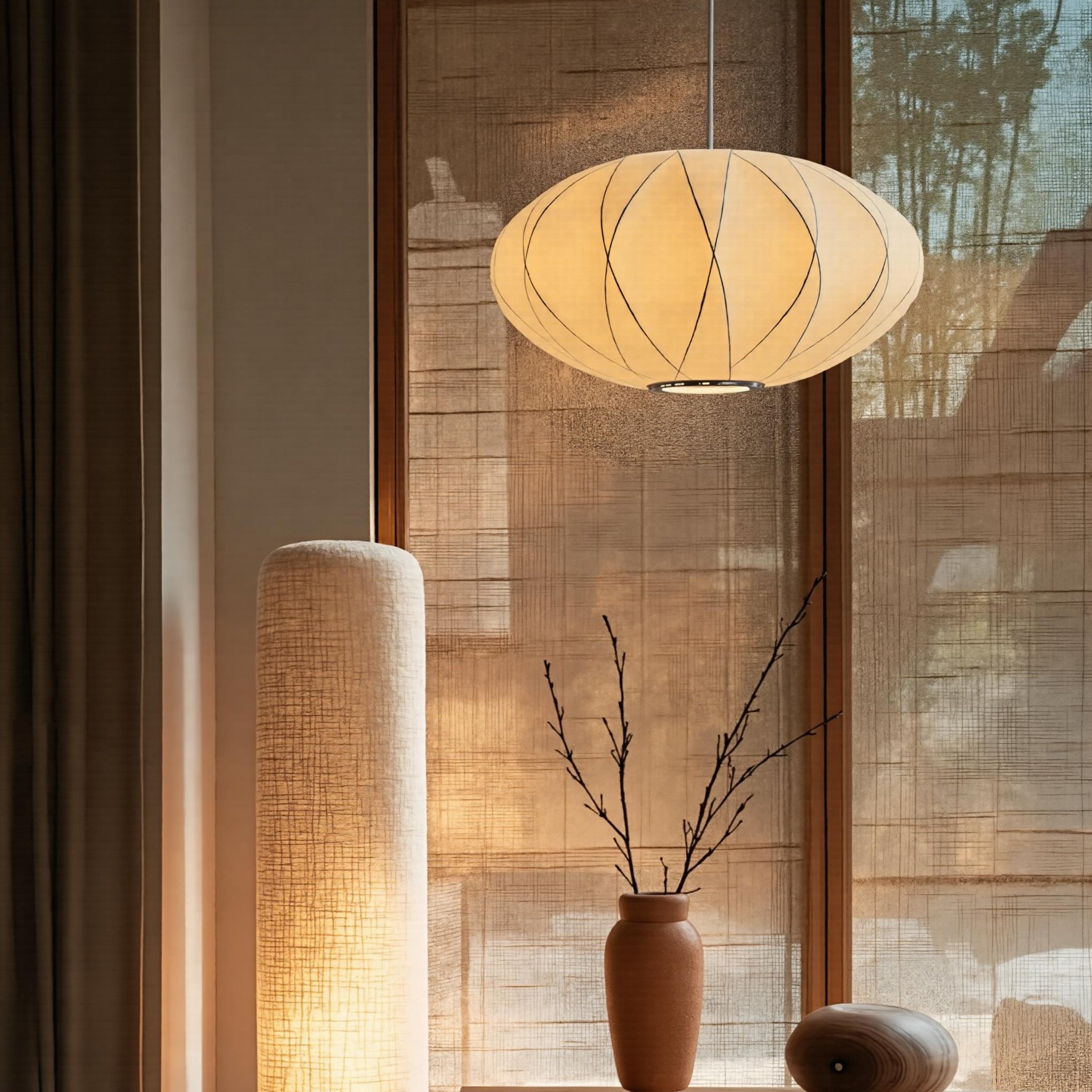 Nordic White Minimalist Fabric Pendant Light for Home Decor