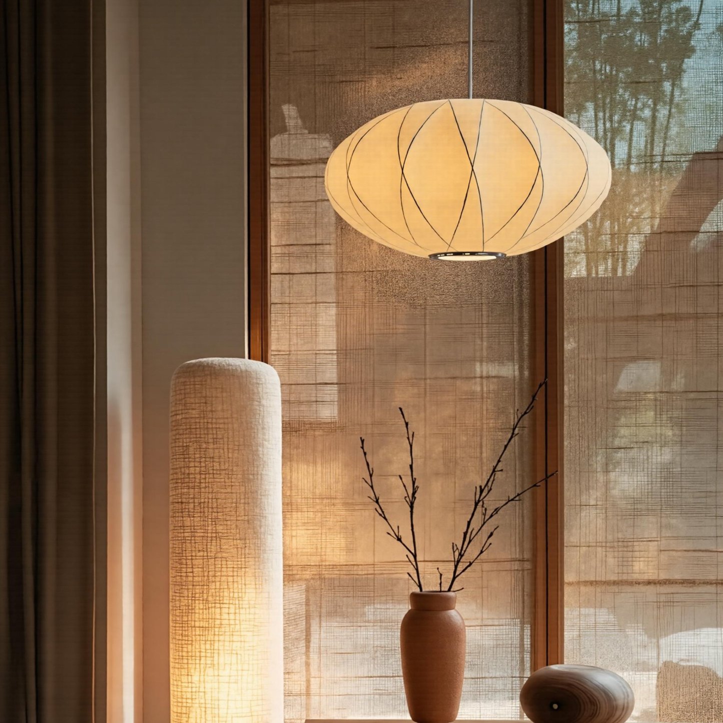 Nordic White Minimalist Fabric Pendant Light for Home Decor