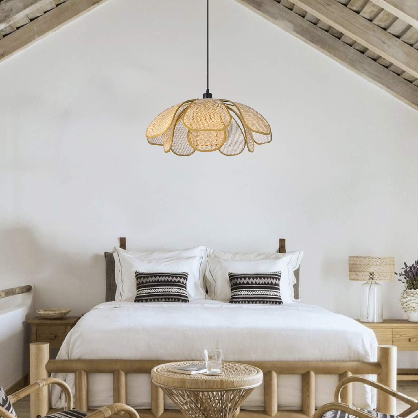 Petal rattan large chandelier-labpiecesign