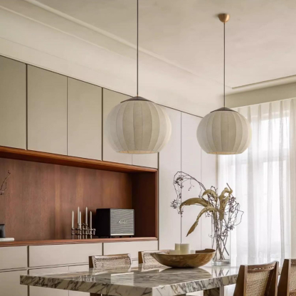 Printed Fabric Lantern Vintage Pendant Lights