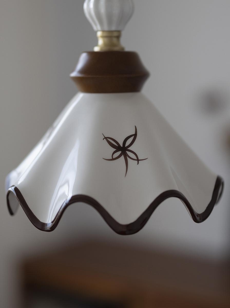 Vintage Hand-painted Ceramic Pendant Lamp