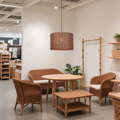 Handmade Rattan Pendant Lamp for Living Room