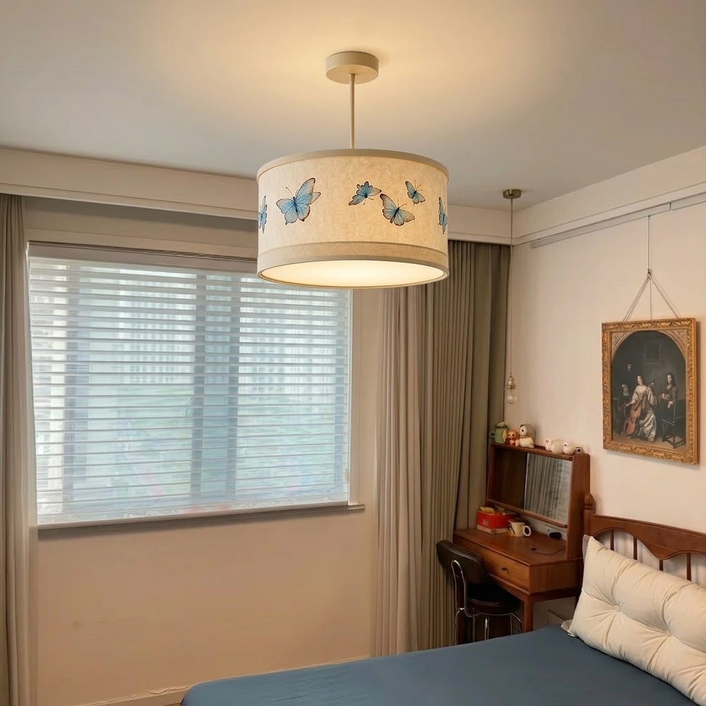 Contemporary Butterfly Fabric Light for Bedroom