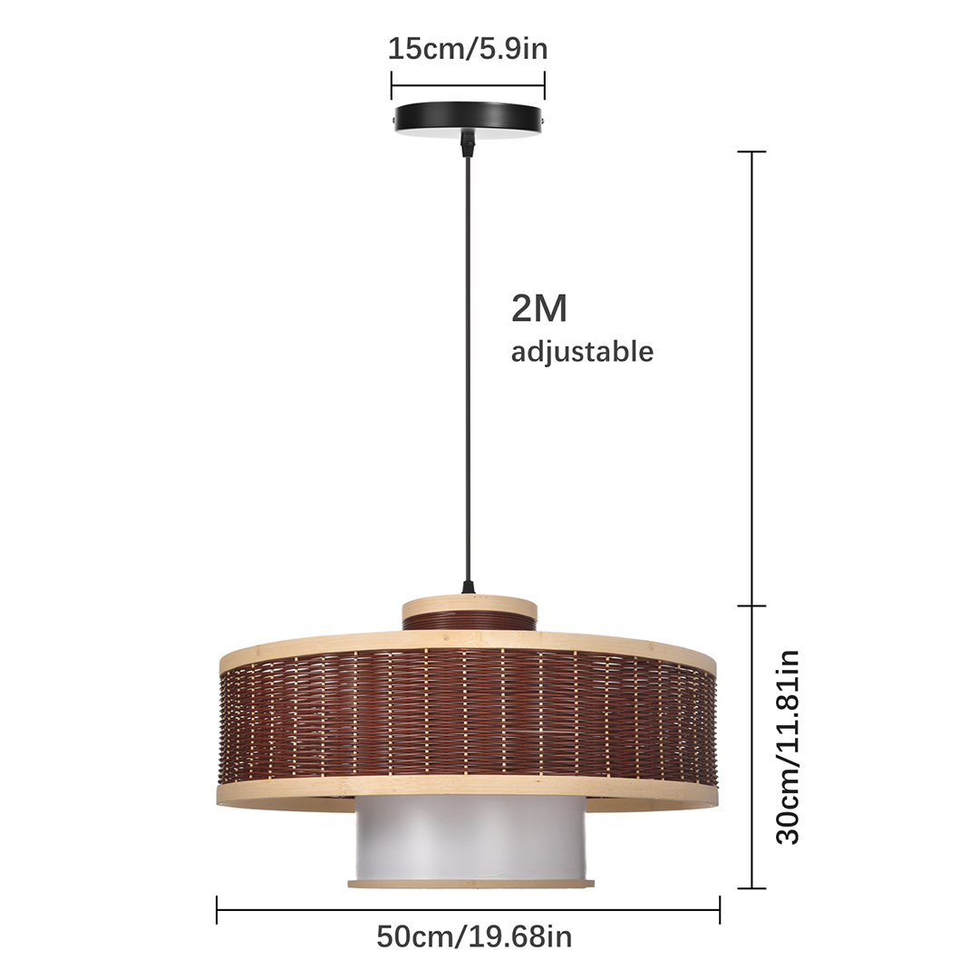 Red woven double layer pendant light-labpiecesign