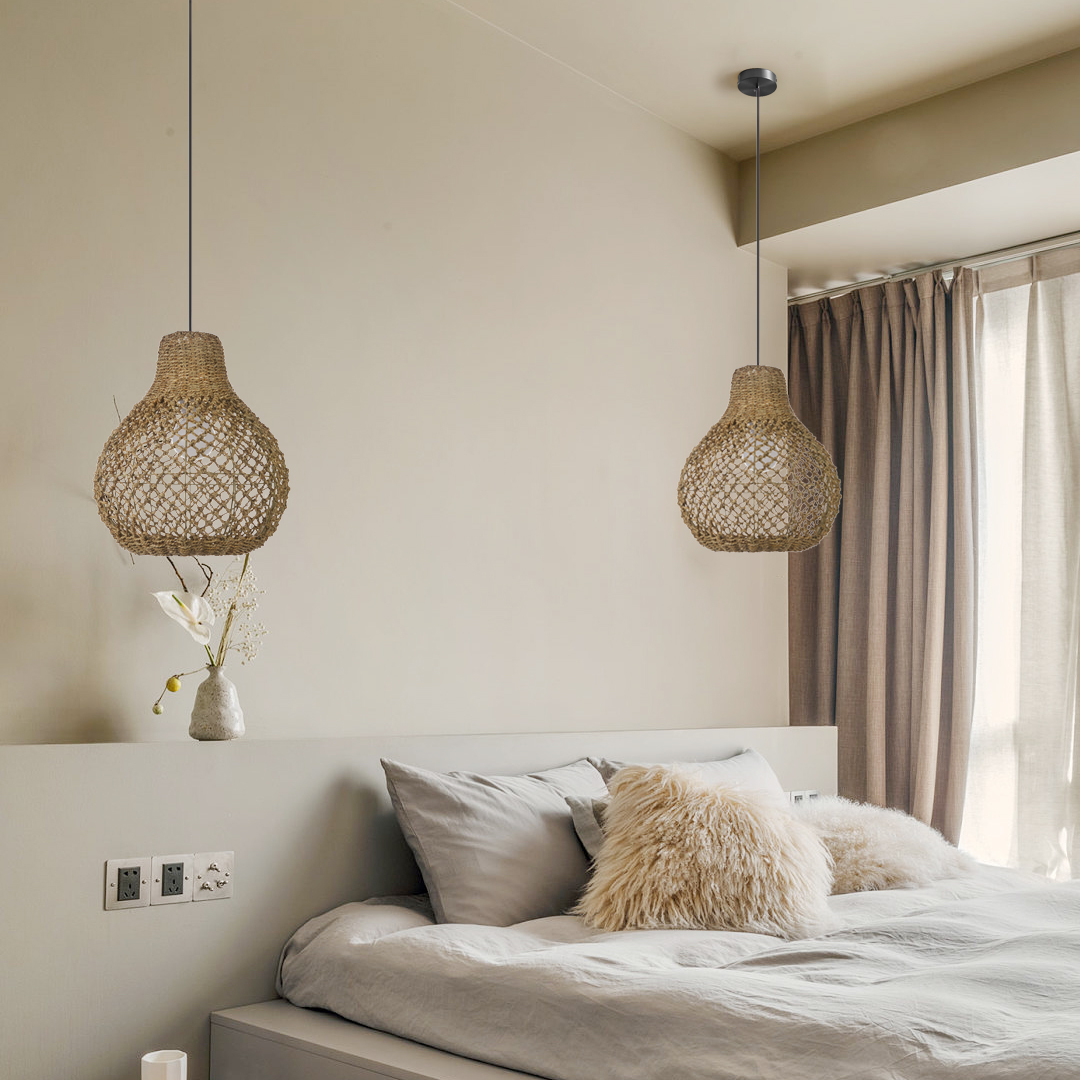 Handmade Natural Seaweed Hanging Lights Crafts Lampshade-labpiecesign