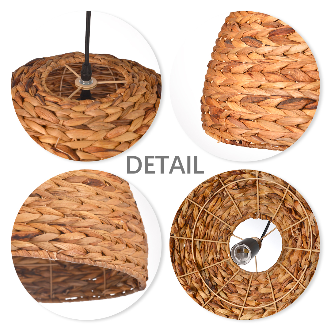 Basket Rattan Pendant Lights Seagrass Semi-circular Hand Woven Rattan Pendant Lights-labpiecesign