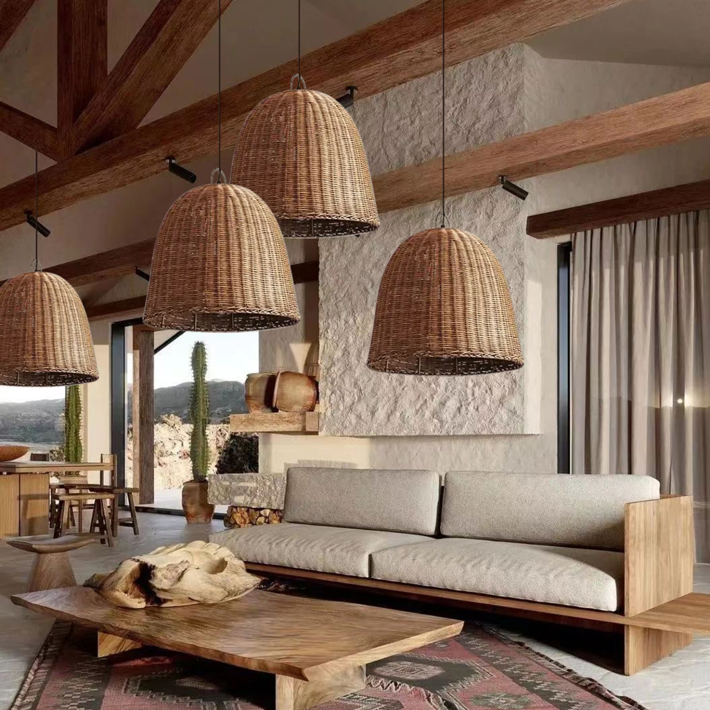 Wabi Sabi style Japanese bar table lamp retro chandelier for livingroom-labpiecesign