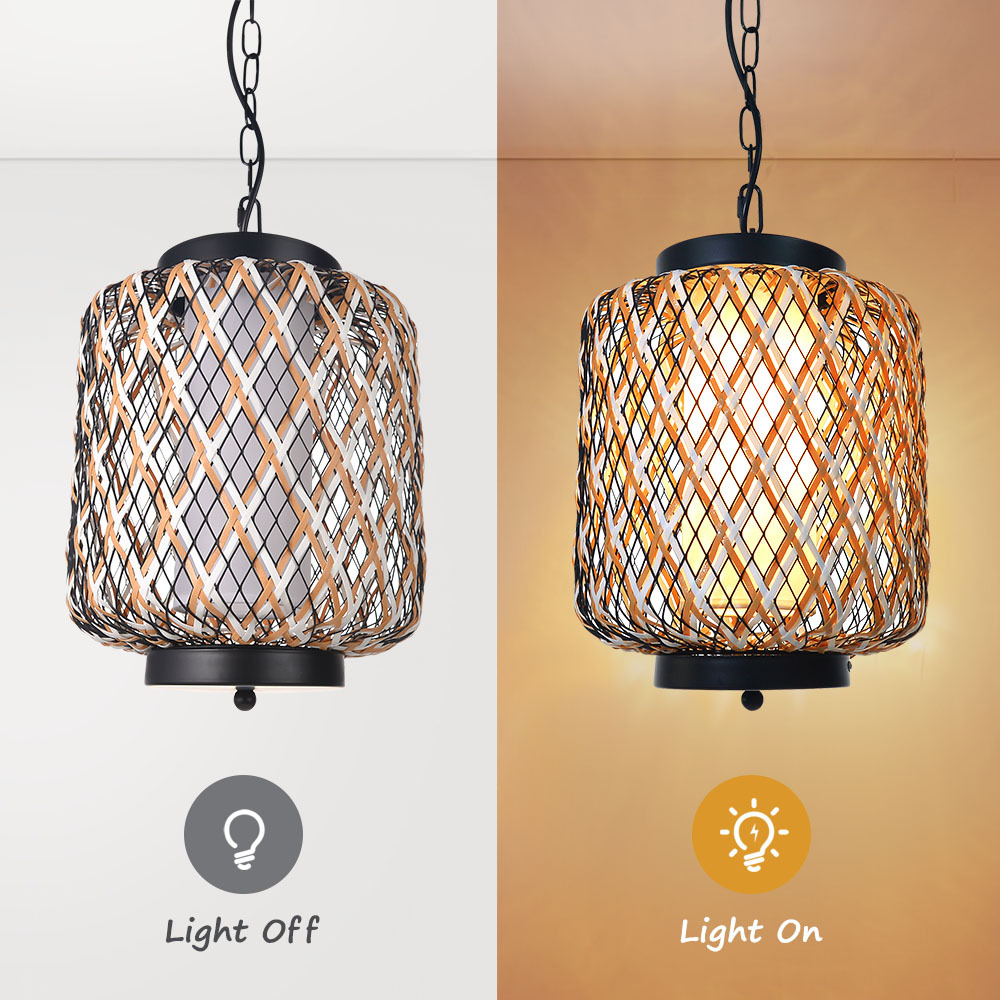 Black and white lantern modern pendant light-labpiecesign