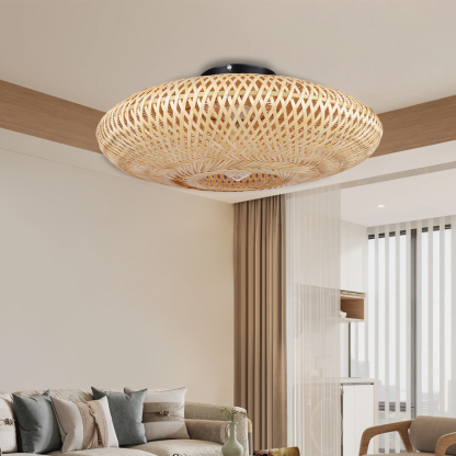 Rattan Boho Pendant Lamp Bamboo Rattan Woven Ceiling light-labpiecesign