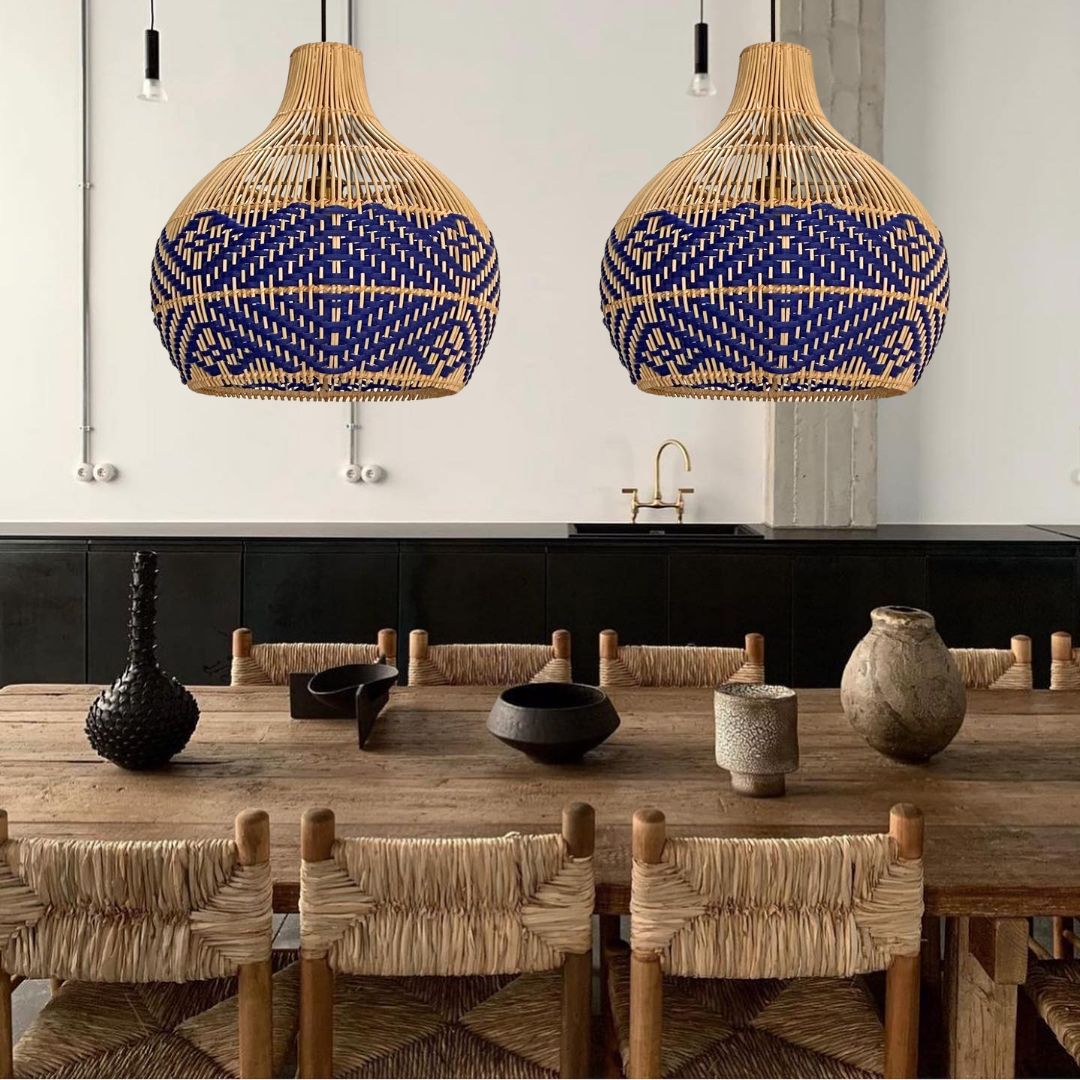 Blue Rattan Pendant Light Interior Designer Favorite