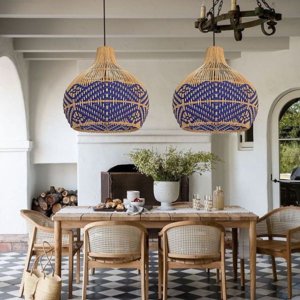 Blue Rattan Pendant Light | Shop Labpiecesign – LabPieceSign