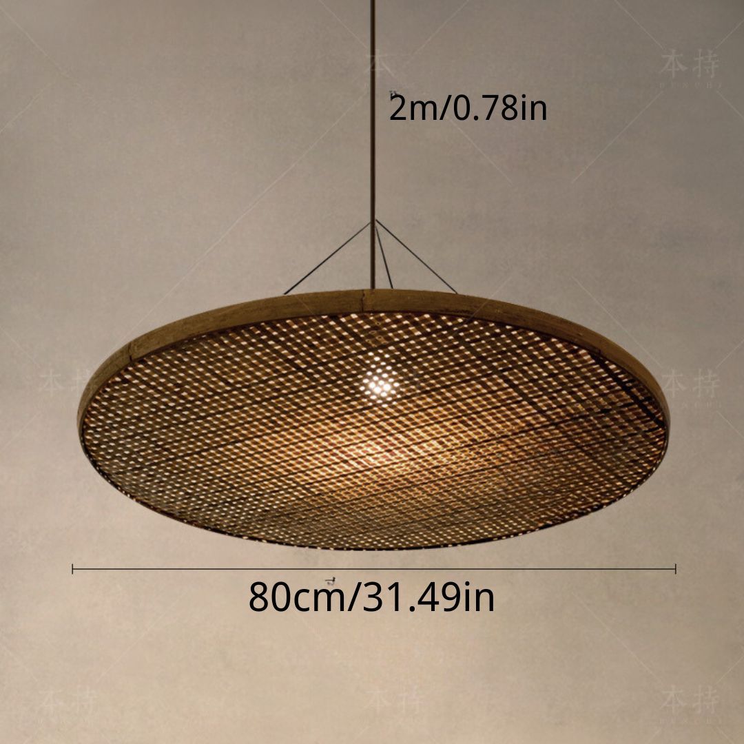 Wabi-sabi style empty basket bamboo pendant light-labpiecesign