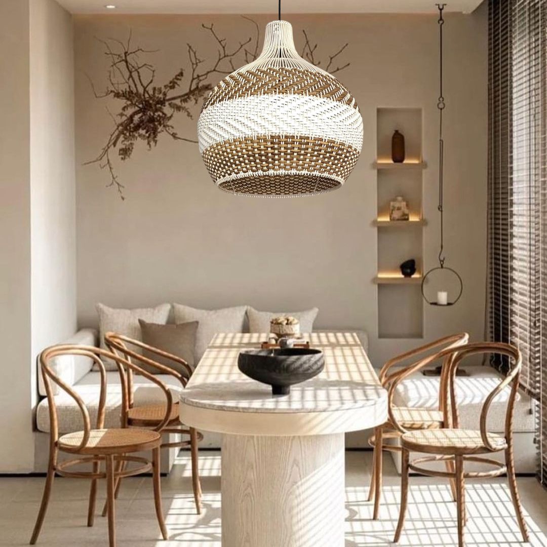 Simply White Rattan Pendant Light Bamboo Light