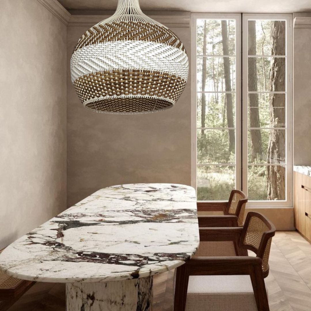 Simply White Rattan Pendant Light Bamboo Light-labpiecesign