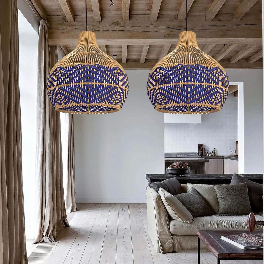 Blue Rattan Pendant Light Interior Designer Favorite