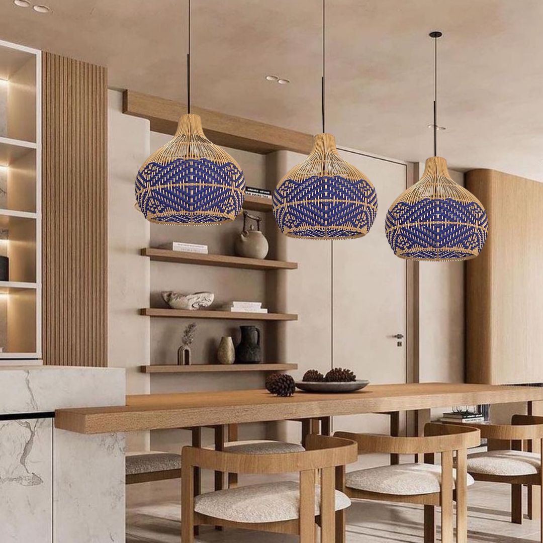 Blue Rattan Pendant Light | Shop Labpiecesign – LabPieceSign