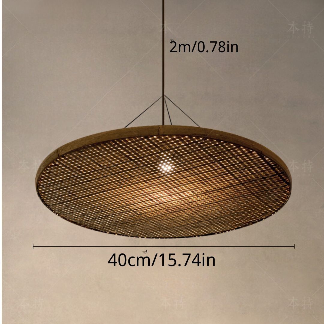 Wabi-sabi style empty basket bamboo pendant light-labpiecesign