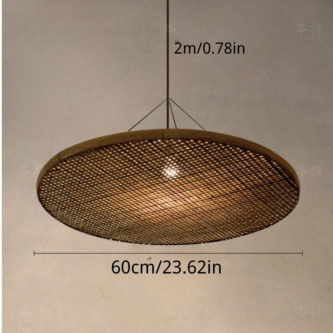 Wabi-sabi style empty basket bamboo pendant light-labpiecesign