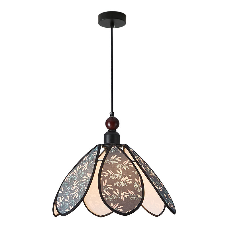 Fabric Printed Pendant Light for Bedroom