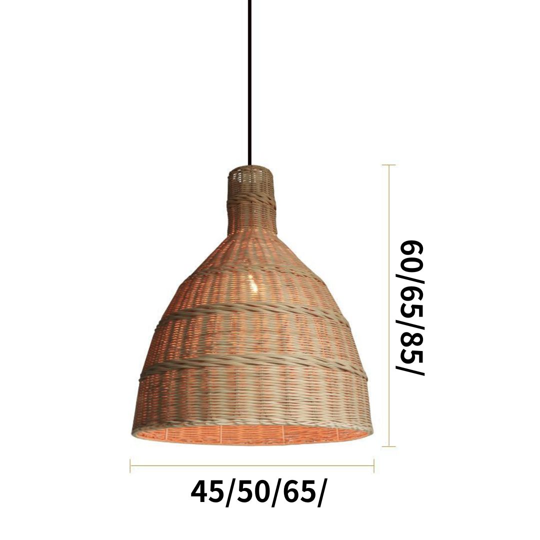 New Large Wabi-sabi Style Rattan Pendant Light