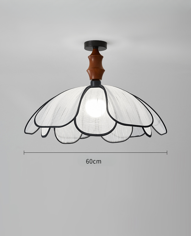 French Petal Ceiling Fabric Bedroom Light Fixture