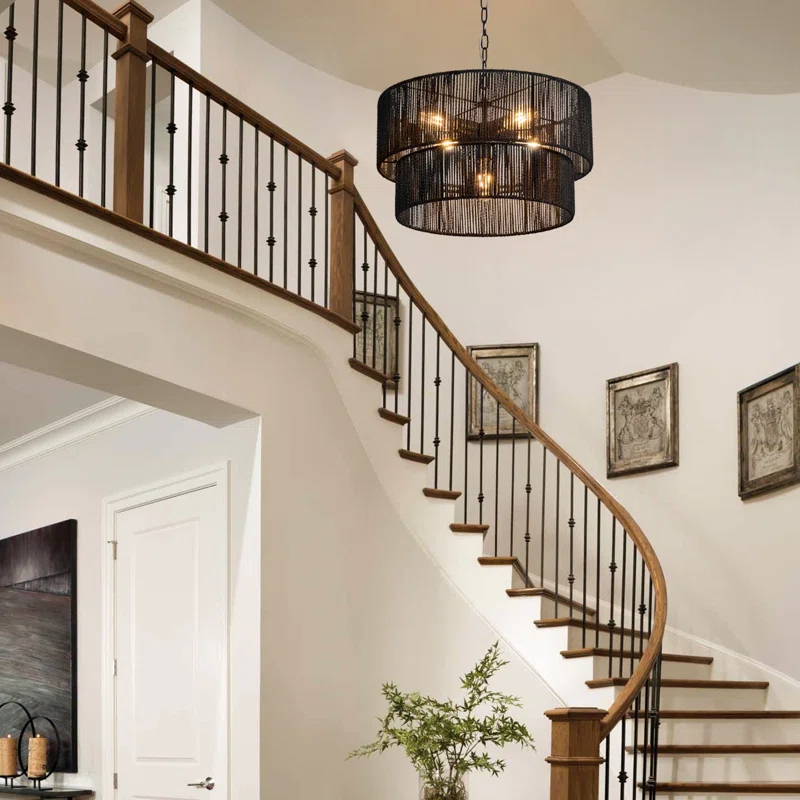 Shiloh Rattan Pendant Light - Bohemian Lampshade, Rattan Light Fixture