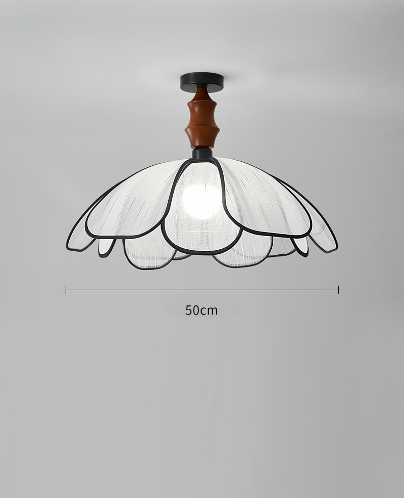 French Petal Ceiling Fabric Bedroom Light Fixture
