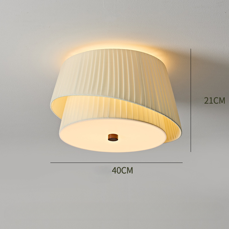 French Retro Fabric Ceiling Lamp for Bedroom