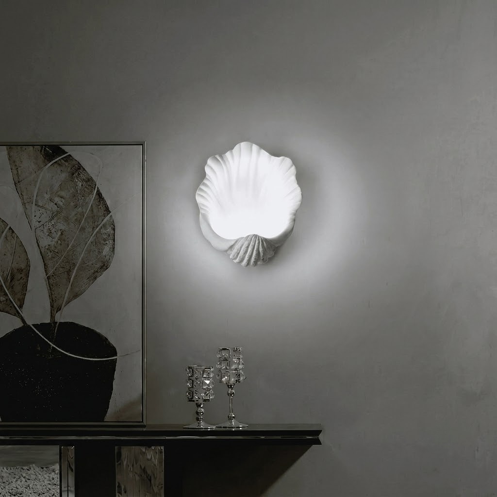 Sculptural Shell Wall Sconce for Bedroom