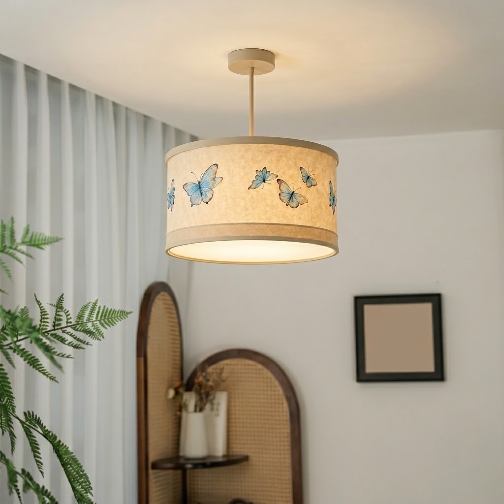Contemporary Butterfly Fabric Light for Bedroom