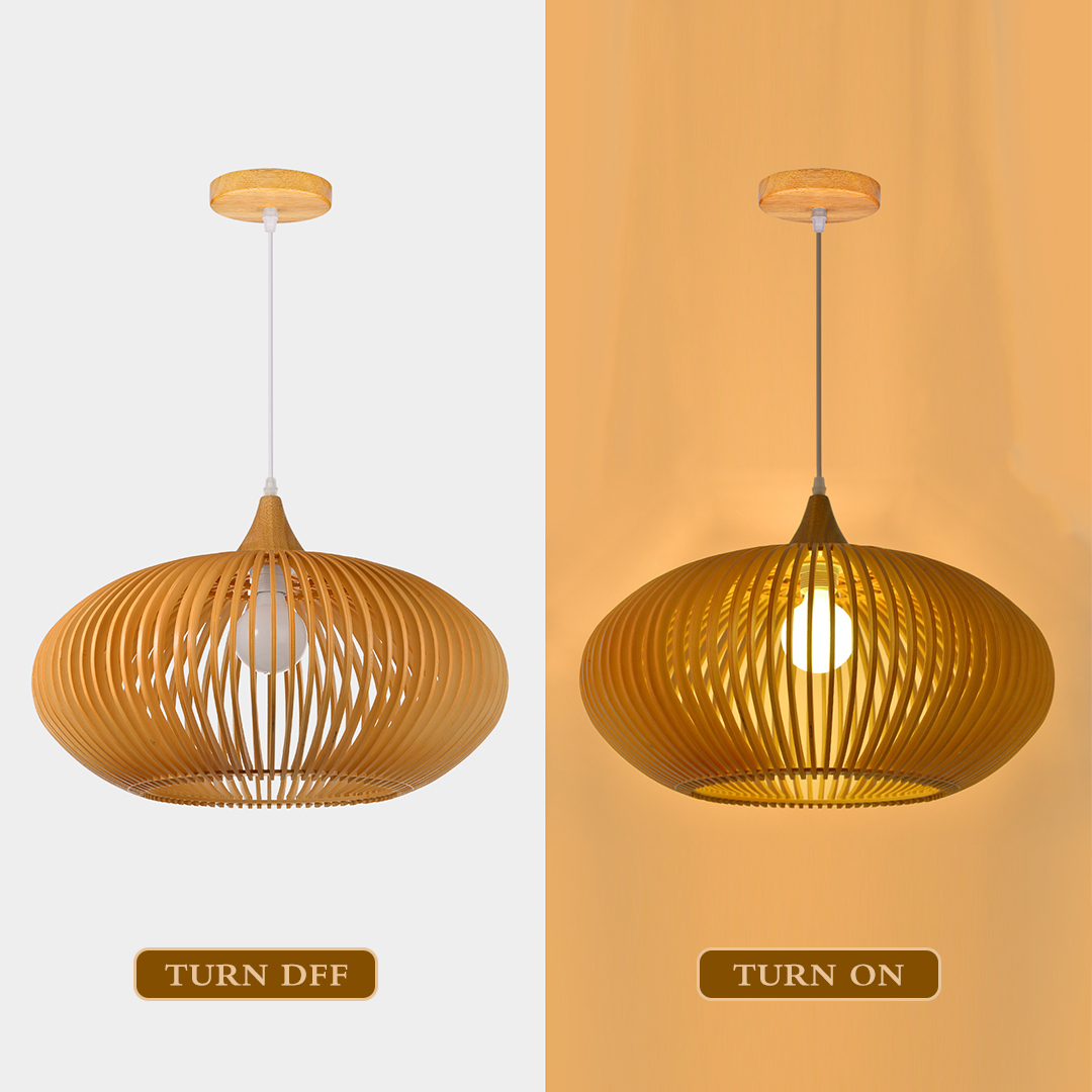 Japanese Solid Lantern Wood High Quality Pendant Light-labpiecesign
