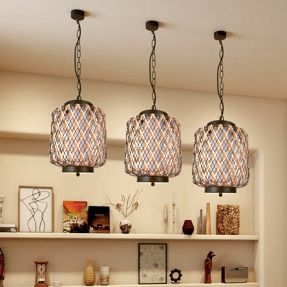 Black and white lantern modern pendant light-labpiecesign