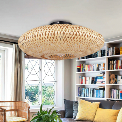 Rattan Boho Pendant Lamp Bamboo Rattan Woven Ceiling light-labpiecesign