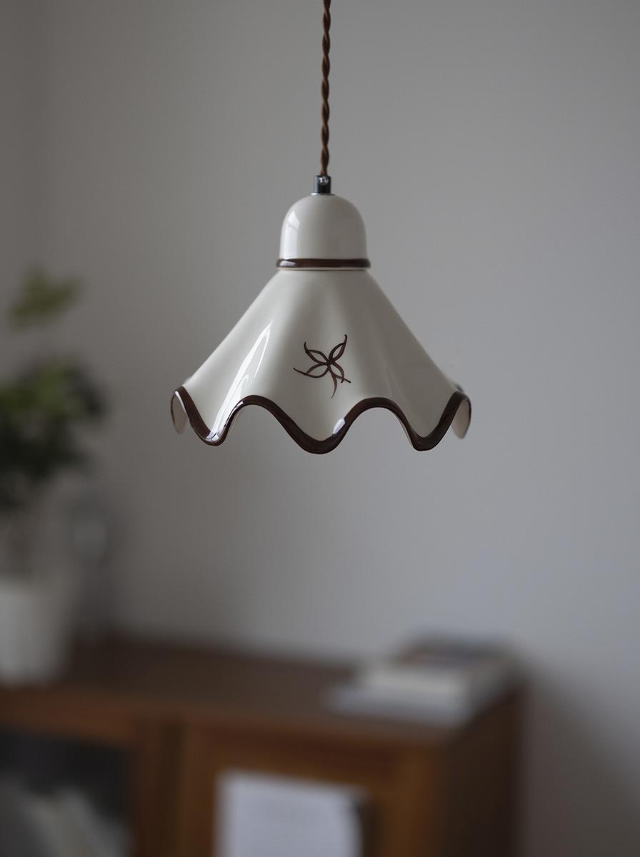 Antique hand-painted Ceramic Pendant Lamp for Bedside