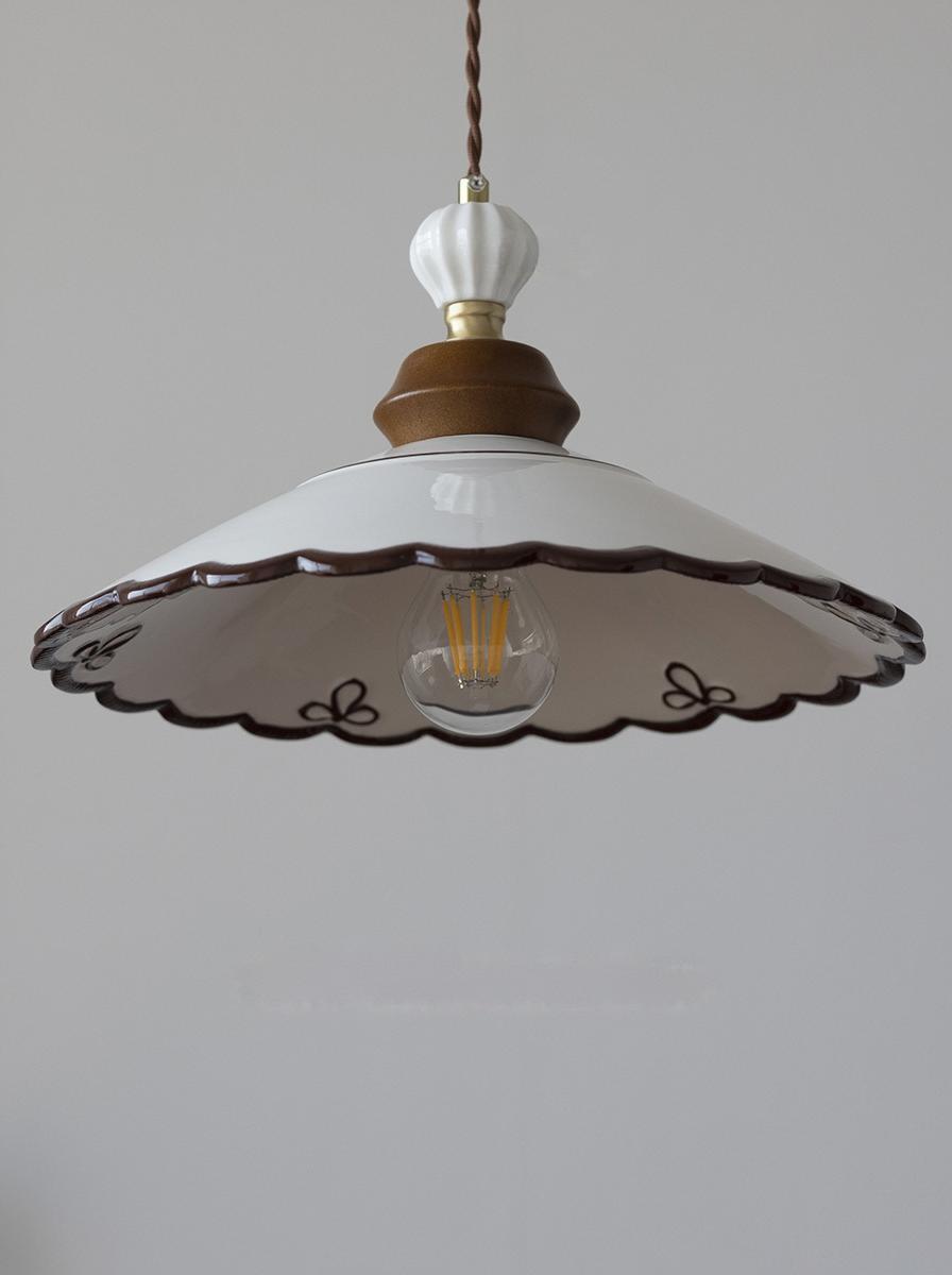 French Vintage Ceramic Pendant Lamp