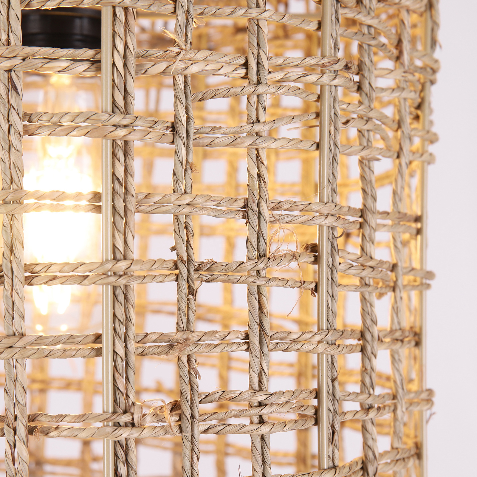 Retro Handmade Rattan Pendant Light for Kitchen Island