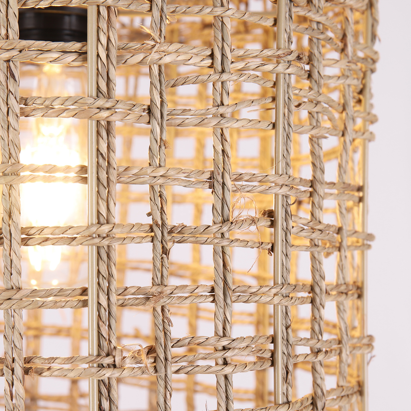 Retro Handmade Rattan Pendant Light for Kitchen Island