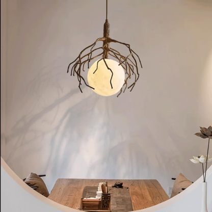 Tree Branch Chandelier Moon Art Pendant Light for Home and Coffee Shop Ambiance-labpiecesign