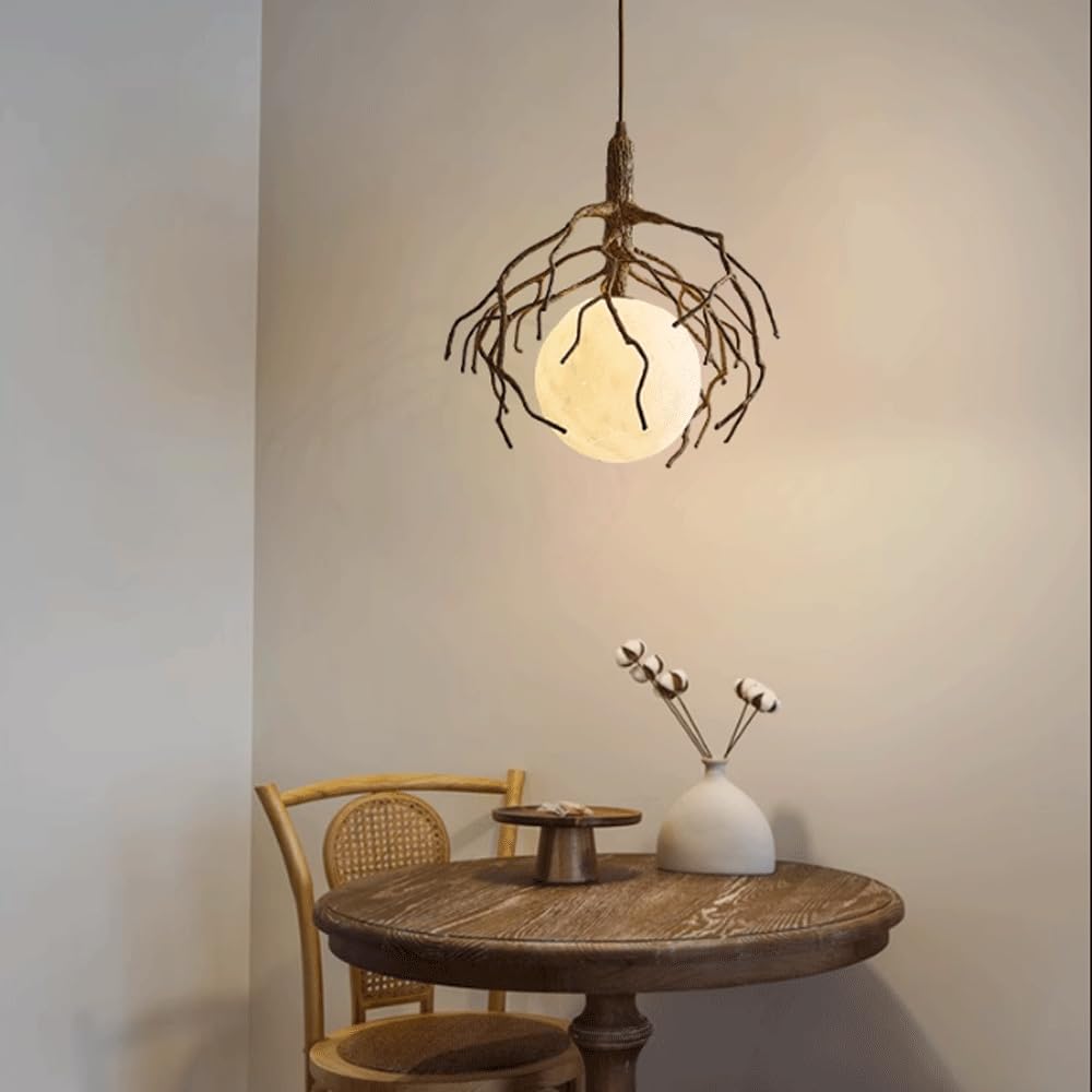 Tree Branch Chandelier Moon Art Pendant Light for Home and Coffee Shop Ambiance-labpiecesign