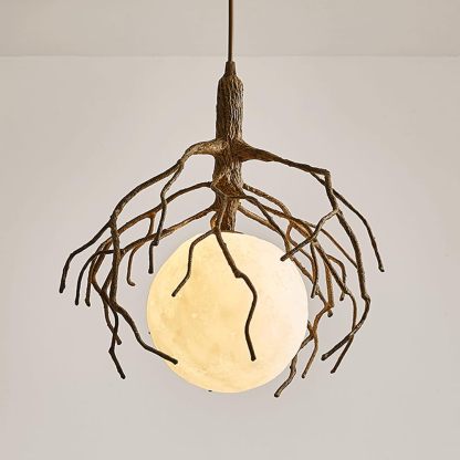 Tree Branch Chandelier Moon Art Pendant Light for Home and Coffee Shop Ambiance-labpiecesign