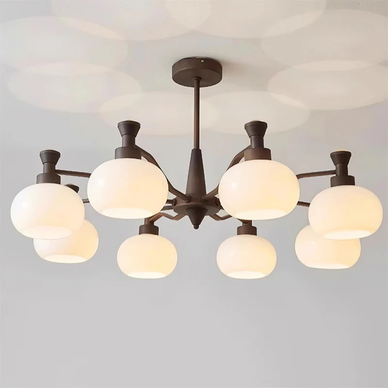 Medieval French retro style Milky white glass chandelier