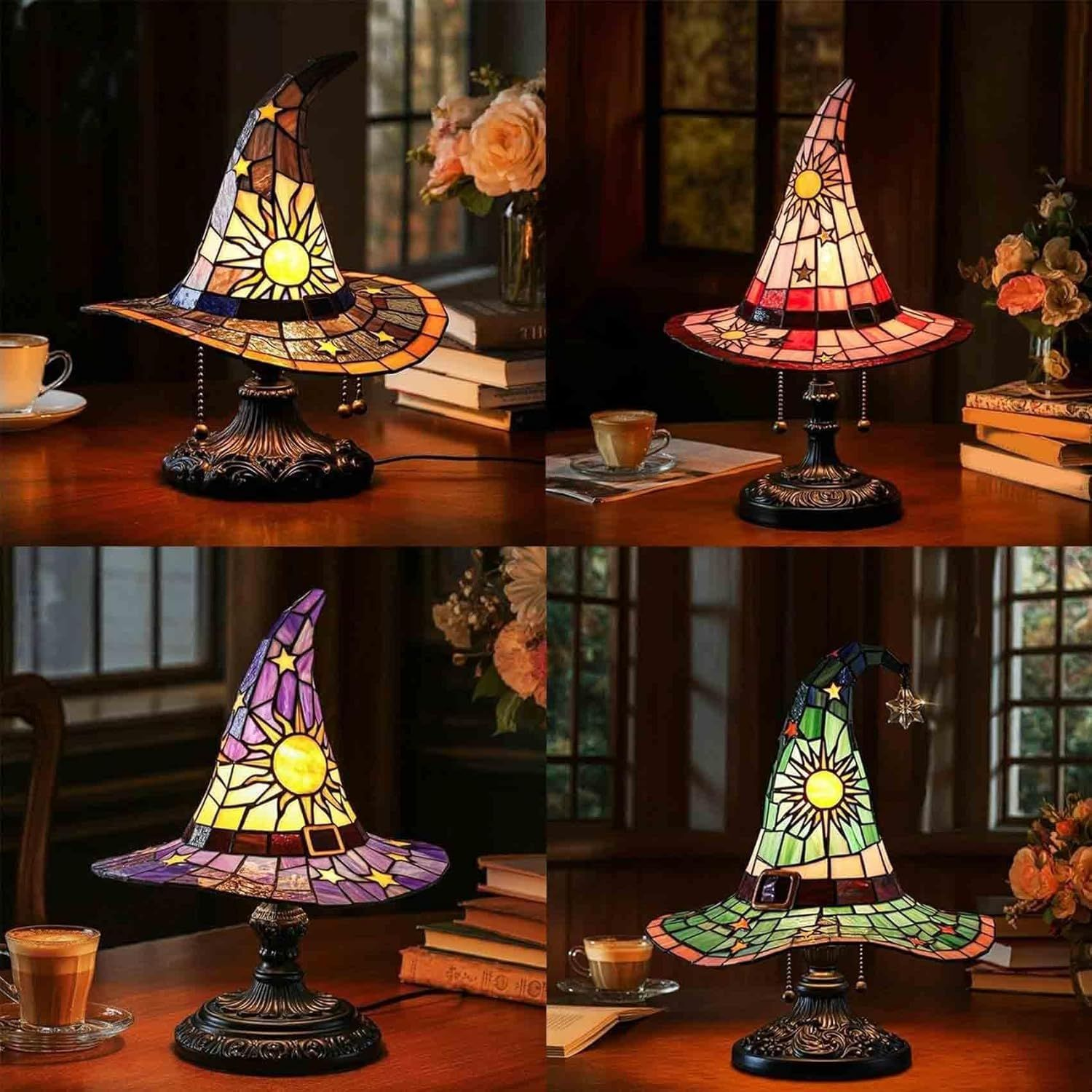 🪄 Halloween Witch Hat Lamp – USB LED Tabletop Night Light